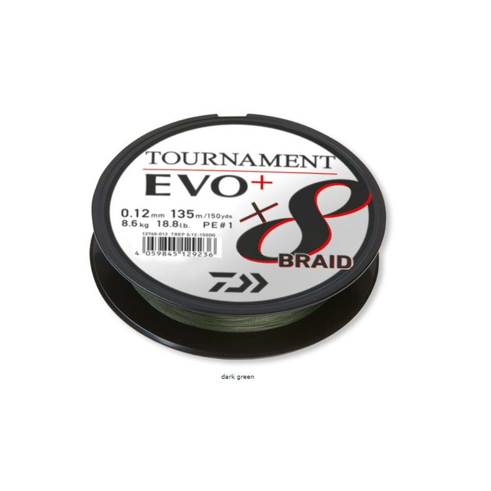 Daiwa Tournament EVO + 8B Dark Green İp Misina (135m) 0,16 MM