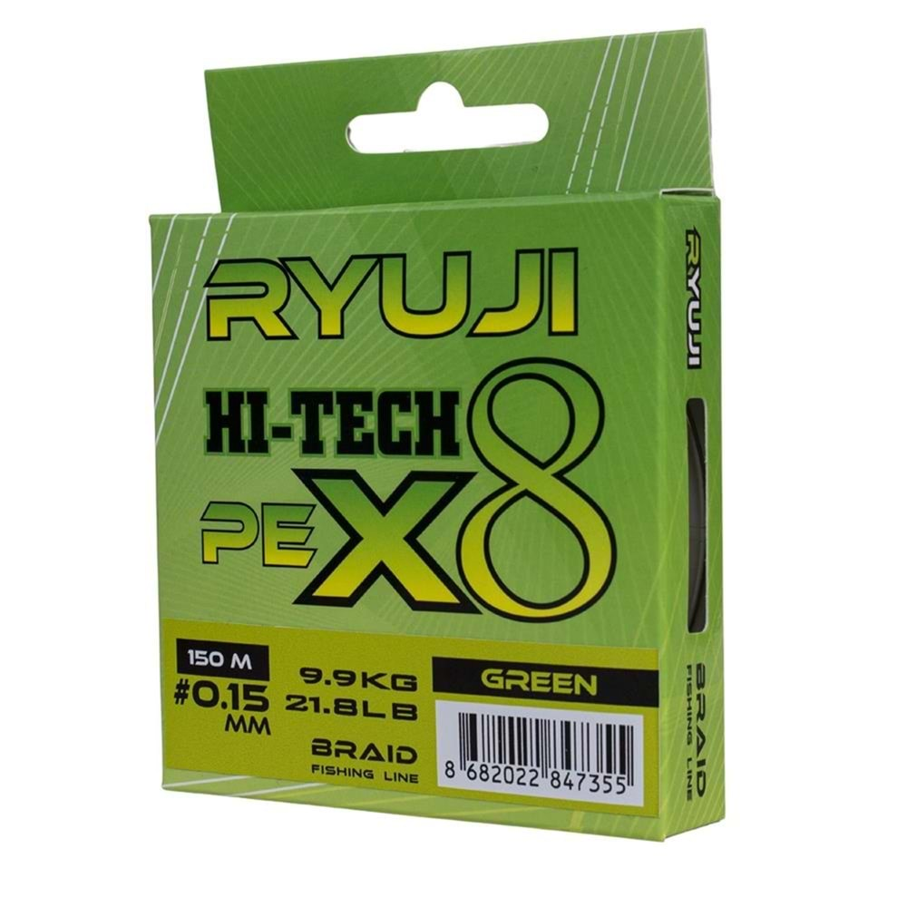 Ryuji Hİ-Tech X8 150 m Green İp Misina 0,13 MM