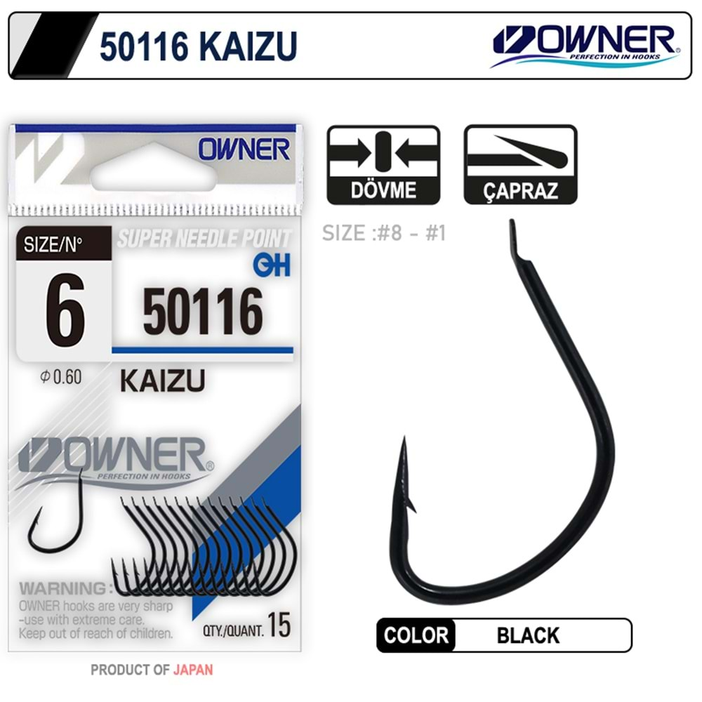 Owner 50116 Kaizu Black İğne No 1/0