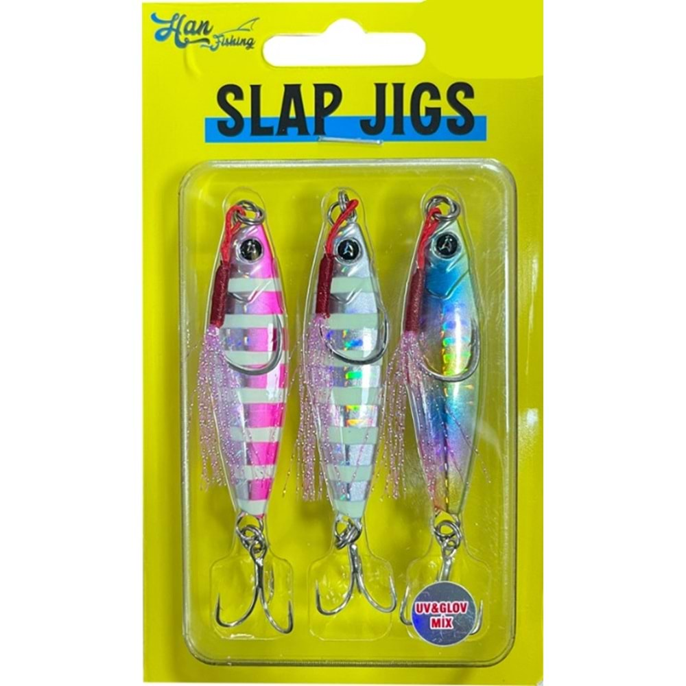 Hanfish Uv & Glow Mix Slap Jigs 30 GR