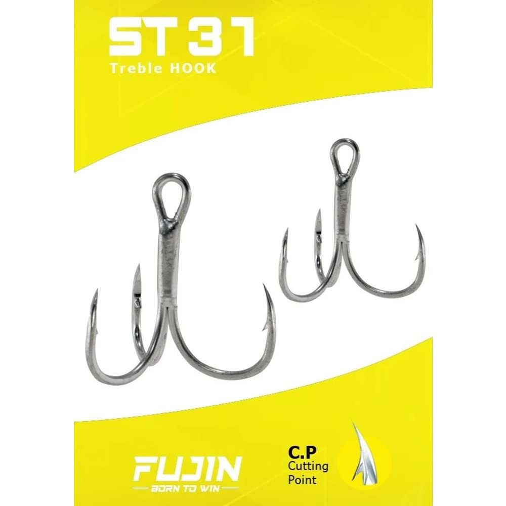 Fujin ST31 Üçlü Maket Balık Kancası Nickel No 4