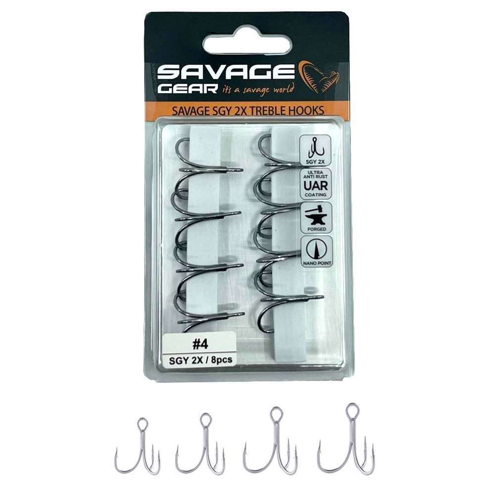 Savage Gear SGY 2X Trebles 8 Adet İğne #2