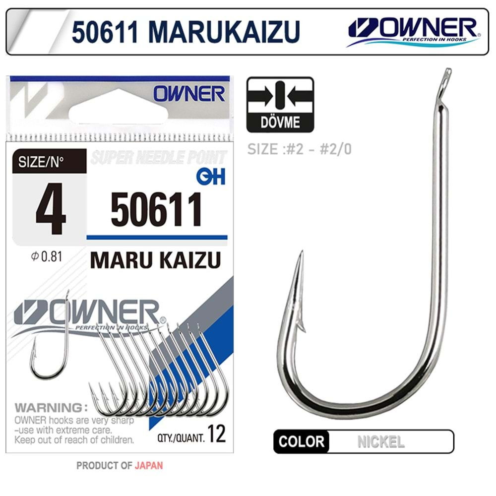 Owner 50611 Marukaizu İğne No 2/0