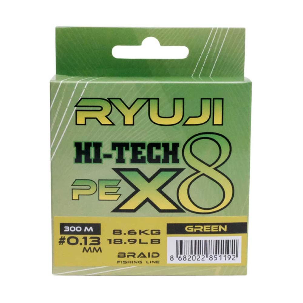 Ryuji Hİ-Tech X8 300 m Green İp Misina 0,13 MM