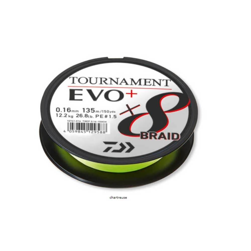 Daiwa Tournament EVO+ 8B Chartreuse İp Misina (135m) 0,10 MM