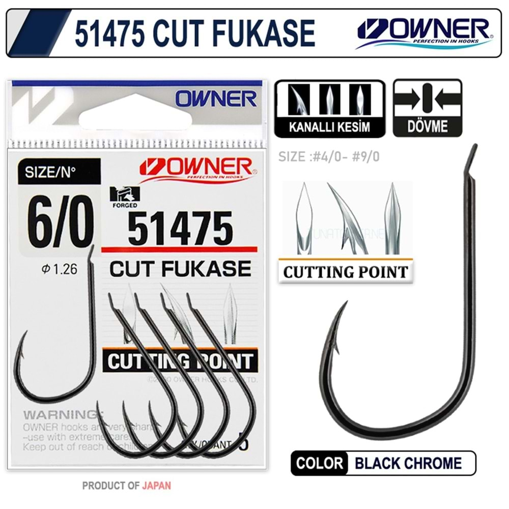 Owner 51475 OC Fukase Black Chrome İğne 6/0