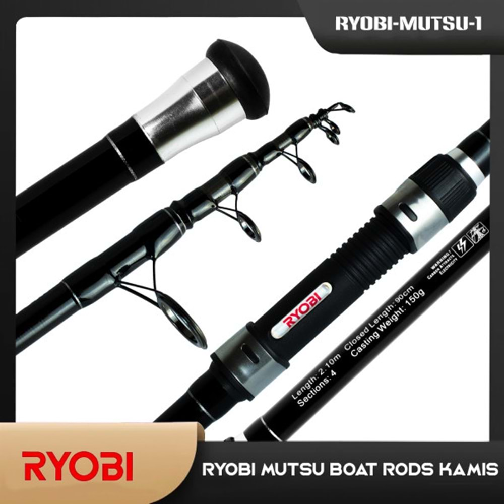 RYOBİ MUTSU BOAT 1.50 MT 150 GR ATARLI TELEKOPİK OLTA KAMIŞI