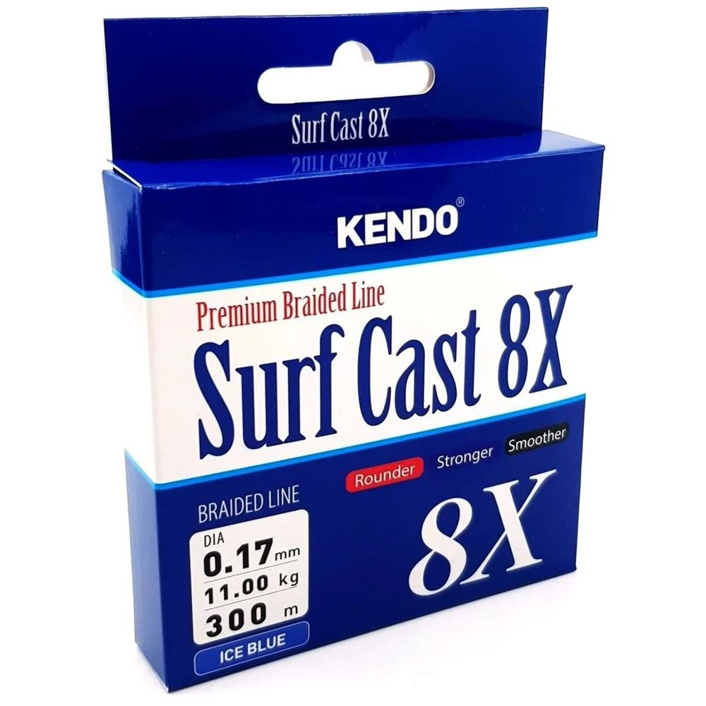 Kendo Surf Cast 8X Fighting 300 mt Örgü İp ( ICE BLUE) 0.13 MM