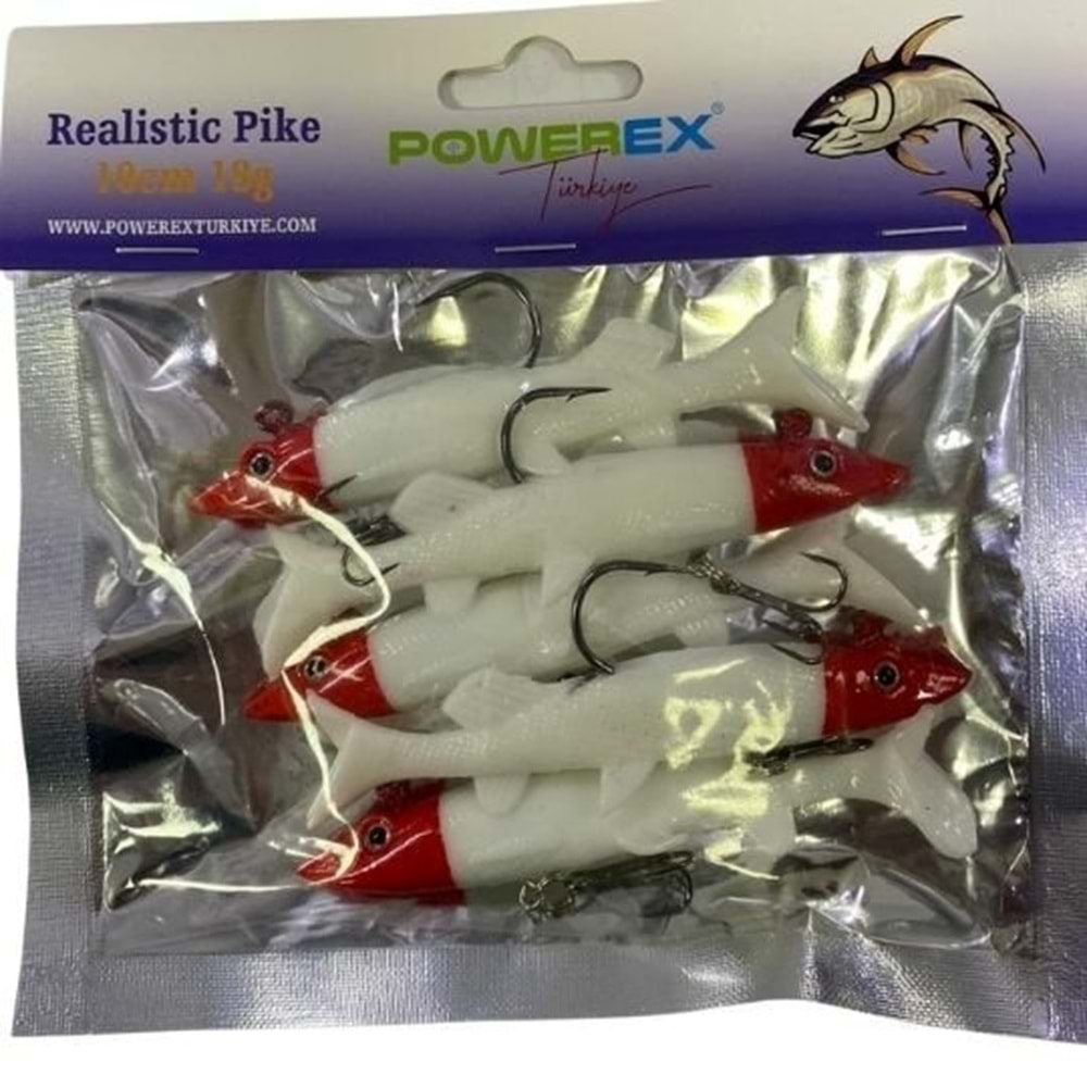 Powerex Realistic Pike Turna Model Kendinden Zokalı 10 cm 18gr. 5'li Paket - KIRMIZI KAFA 6573