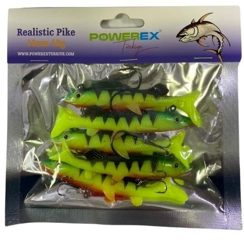 Powerex Realistic Pike Turna Model Kendinden Zokalı 10 cm 18gr. 5'li Paket - FİRE TİGER 6576