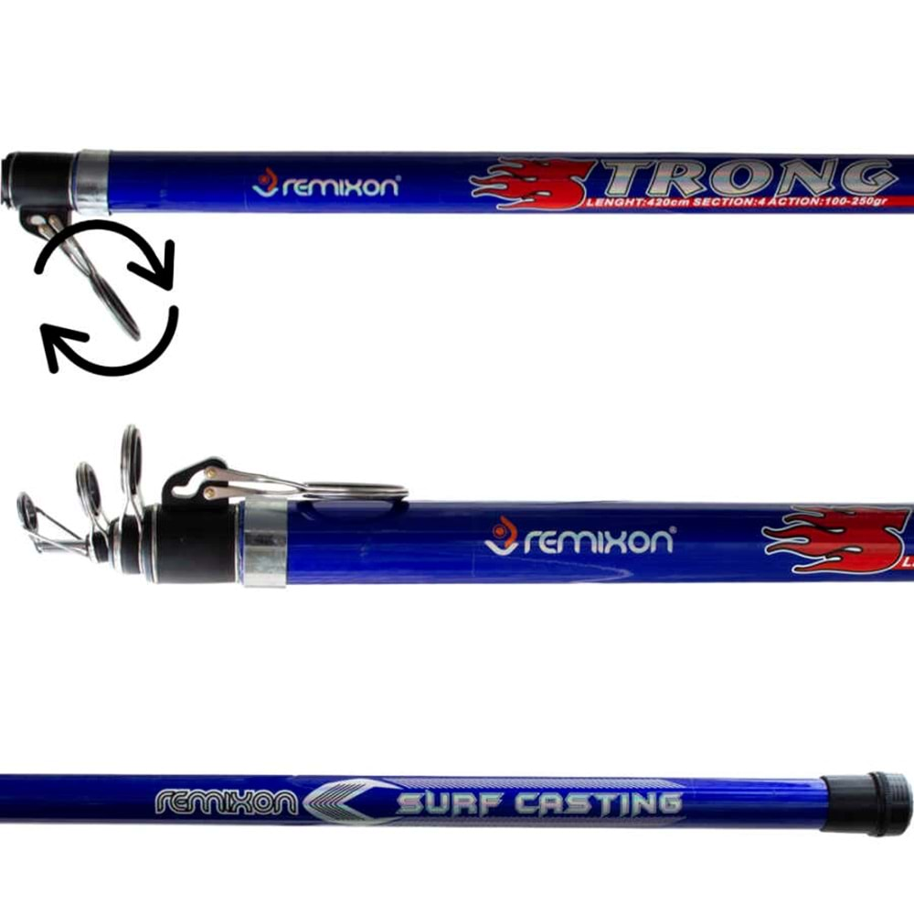 Remixon Strong 3.90m 100-250gr Blue Tele Surf Kamış