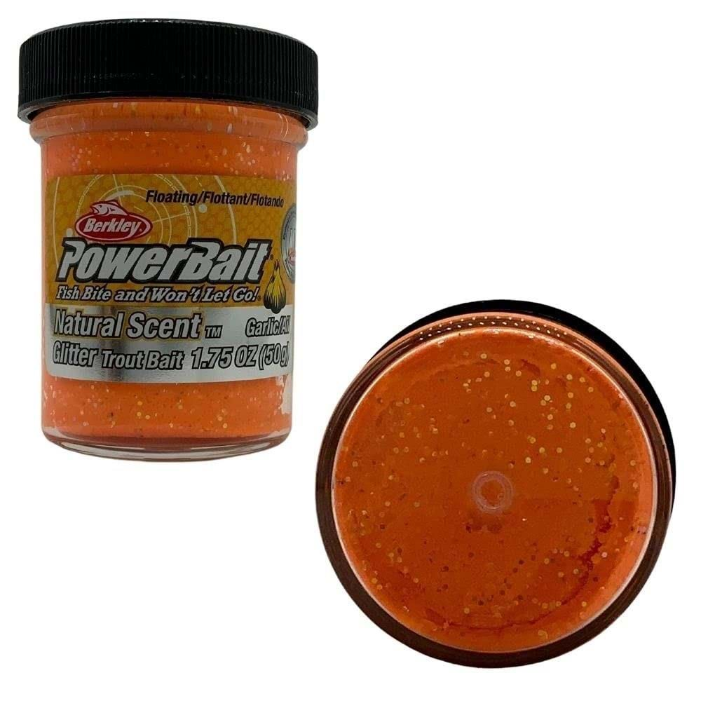 BERKLEY POWERBAIT NATUREL GARLIC F.ORANGE HAMUR 50 GR Sarımsak Aromalı