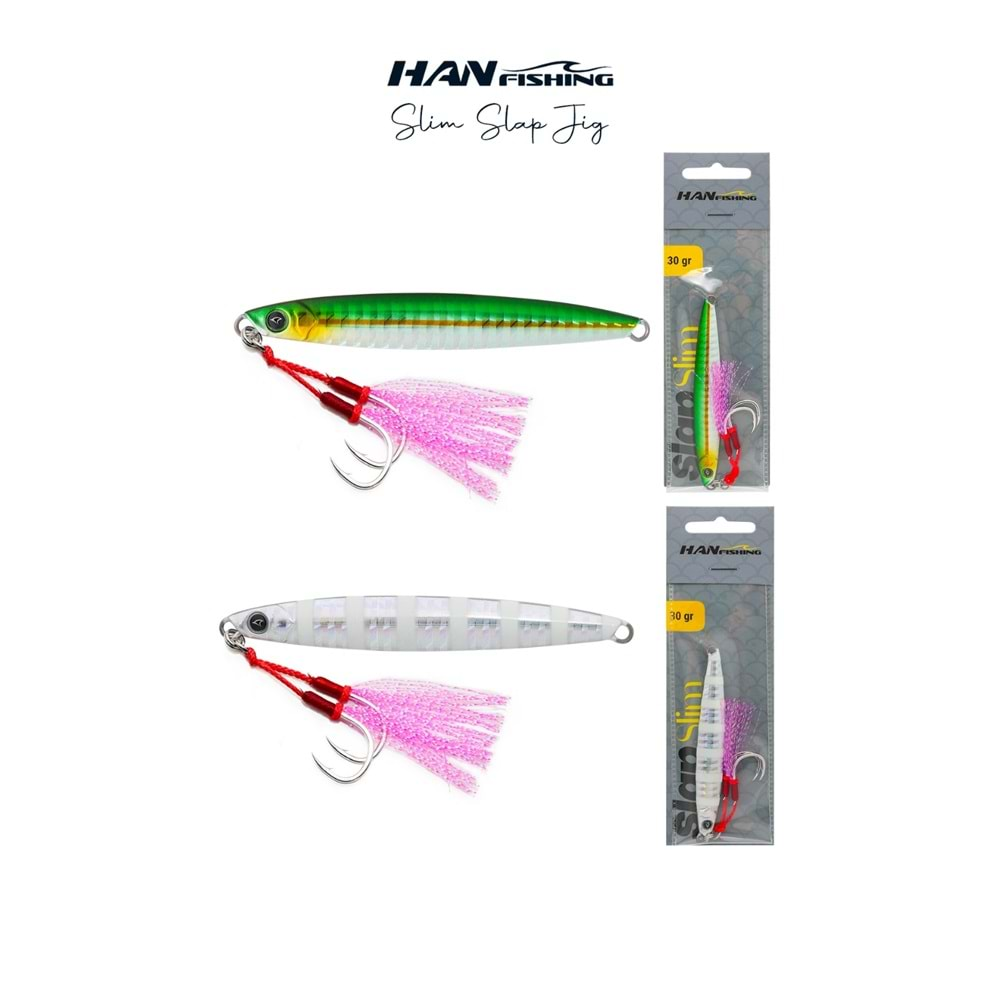 Hanfish Slap Slim Jigs 40 gr - Zebra Glow