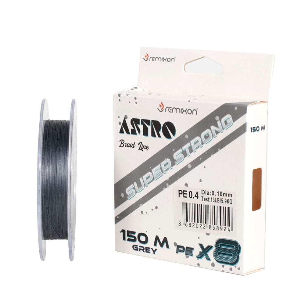 REMIXON ASTRO 8X150M, GREY İP MİSİNA - 0.20 MM
