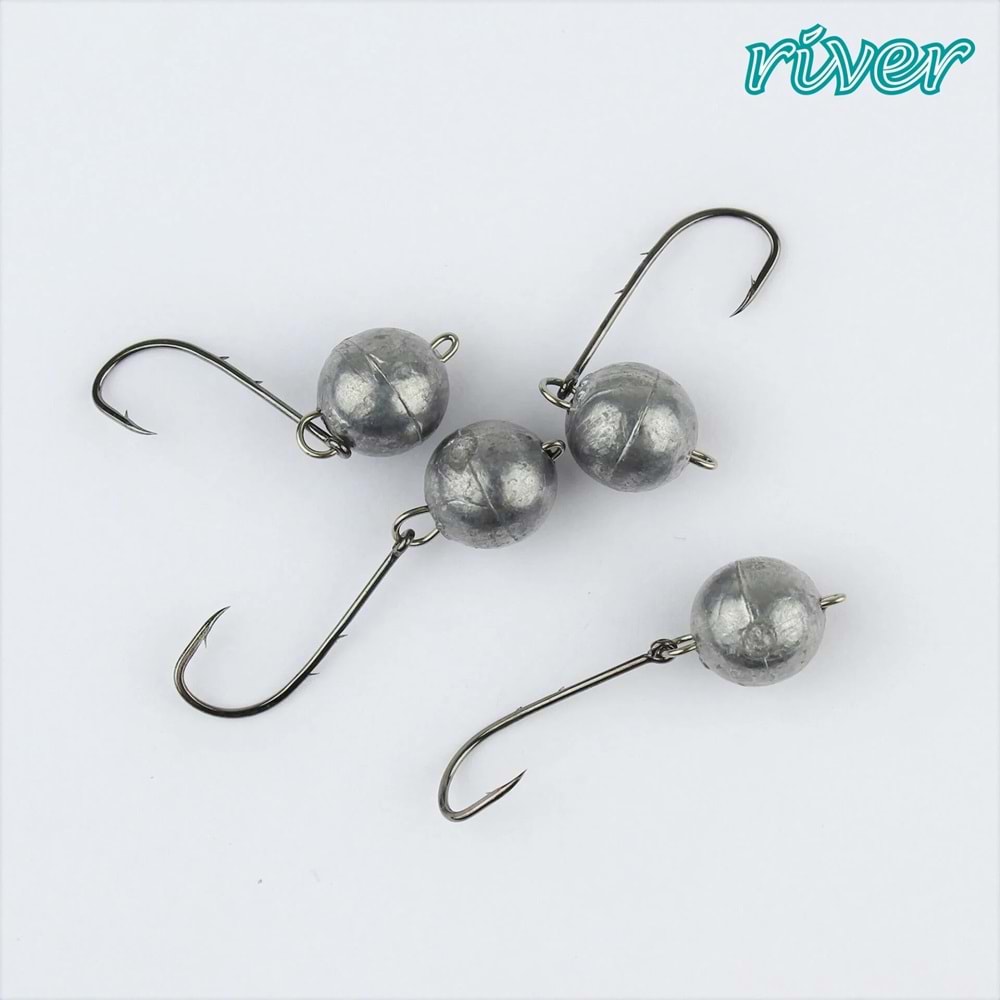 River Mafsallı Hareketli Jig Head 4 Adet İğneli- 3 GR NO 6