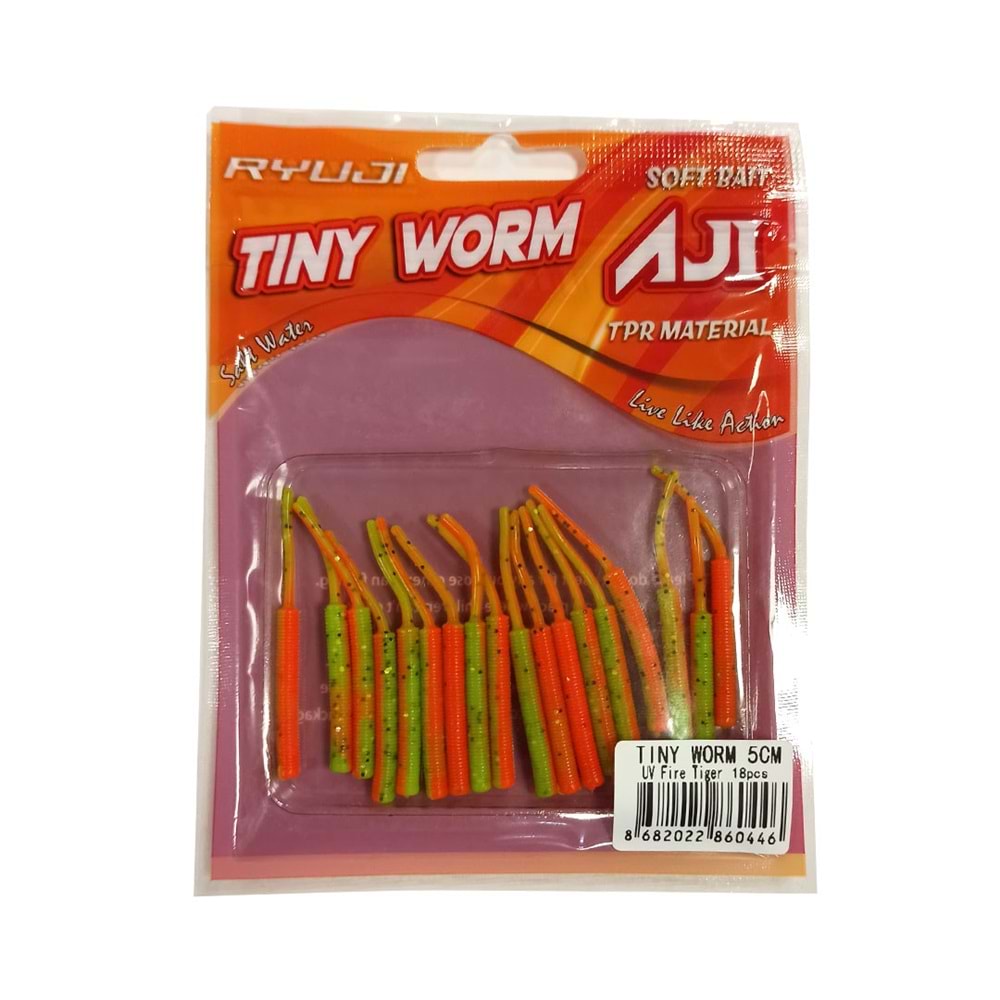 RYUJI TINY WORM TPR 5CM, 18AD - ORANGE