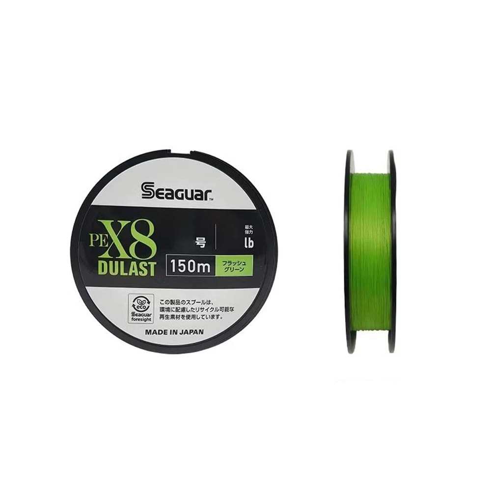 Seaguar Dulast PE 8 Örgü Spin İpi 150mt Flash Green - 1 PE 0.165 MM