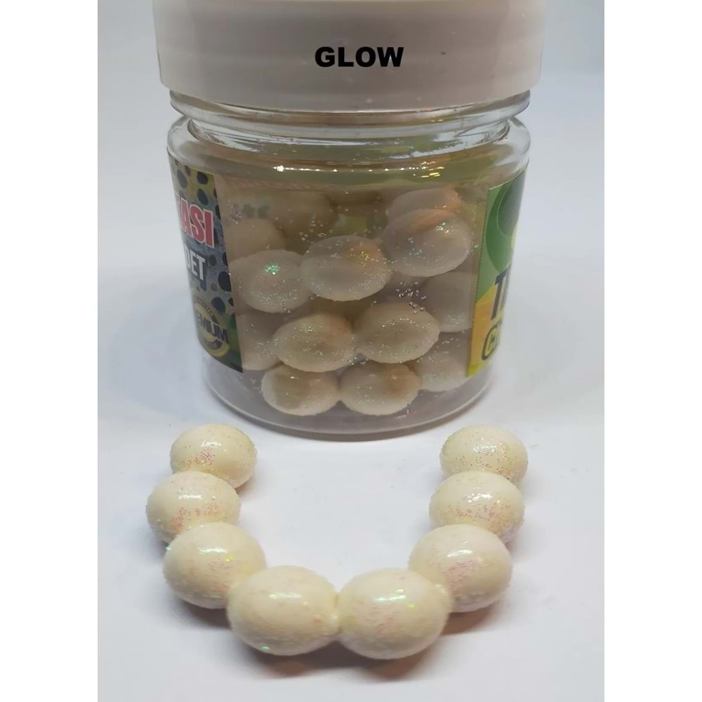 Renat Carp Trout Extra Somon Yumurtası Yüzen Alabalık Yemi Peynir Kokulu Simli 40 Adet Beyaz Glow