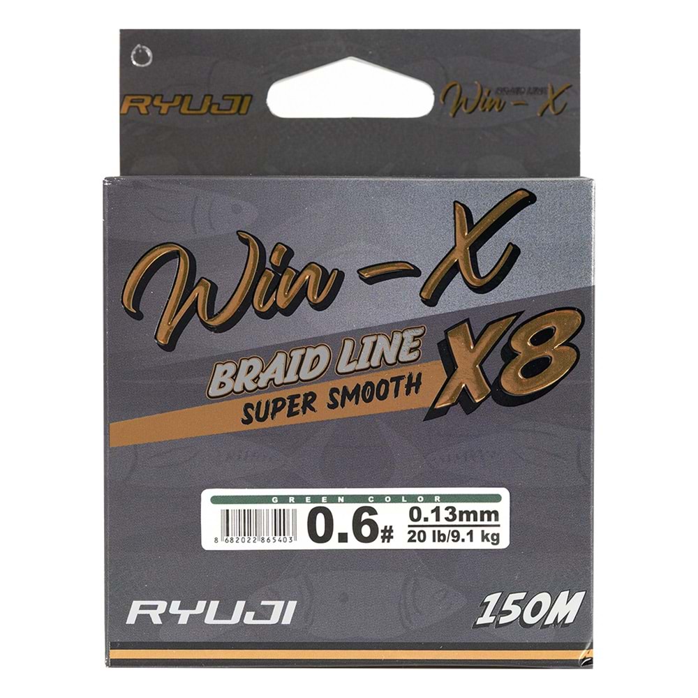 Ryuji WinX X8 150 Mt Green İp Misina 0.10 Mm