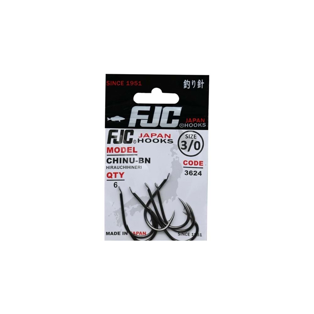Fjc 3624 Chinu Hirauchihineri Black Nikel Olta İğnesi - 2/0