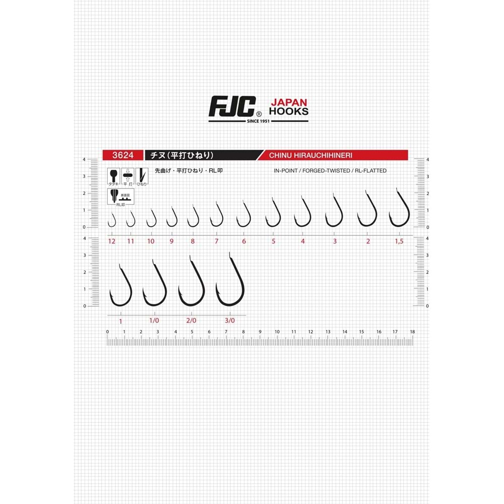 Fjc 3624 Chinu Hirauchihineri Black Nikel Olta İğnesi - 2/0