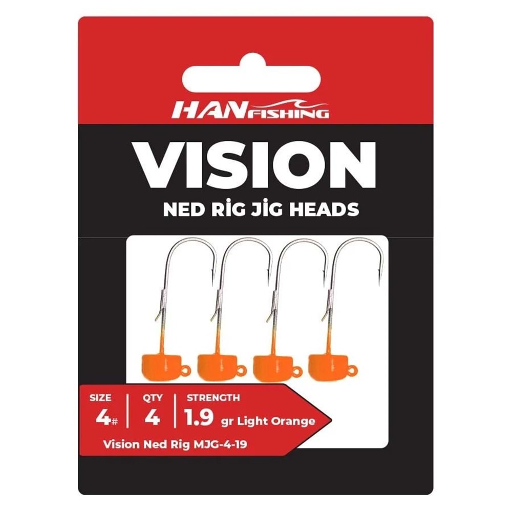 Hanfish Vision Ned Rig Jighead Oranger UV 2.8 Gr No 2