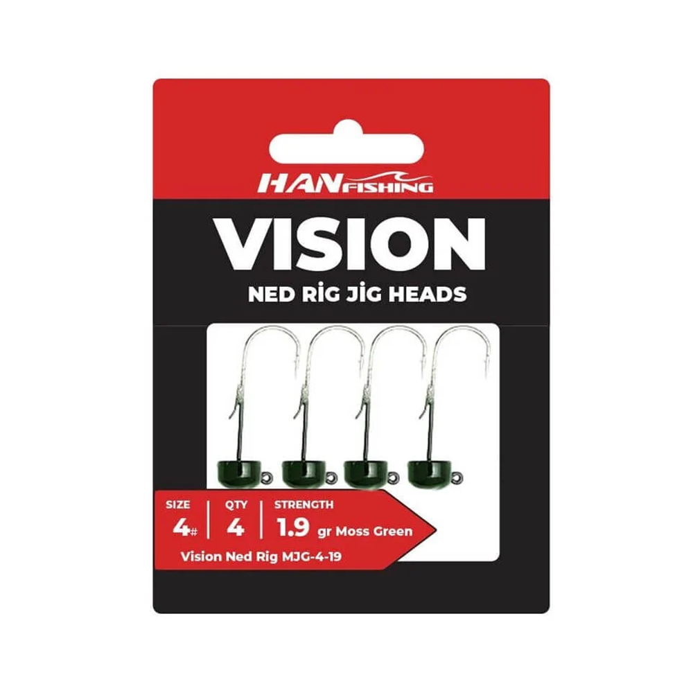 Hanfish Vision Ned Rig Jighead Moss Green 1.5 Gr No 4