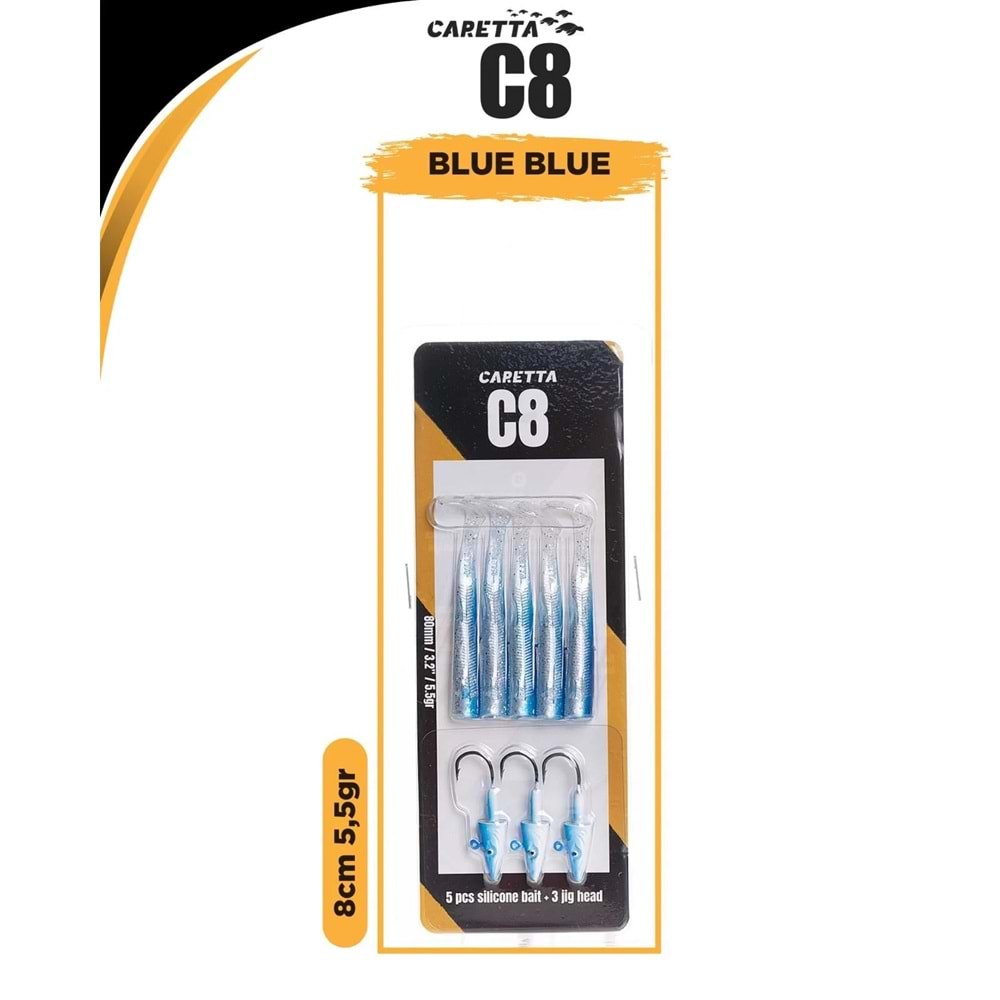 Caretta C8 8 Cm 5.5 G Lrf Silikon Yem Blue Blue