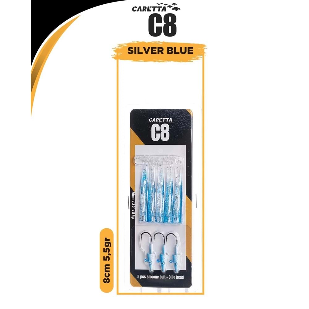 Caretta C8 8 Cm 5.5 G Lrf Silikon Yem Silver Blue