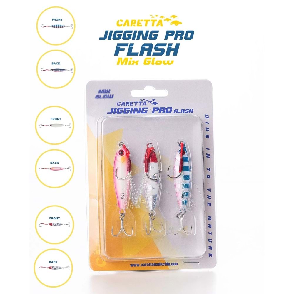 Caretta Jigging Pro Flash Jig Yem 7 Gr 3 Lü Mix Glow