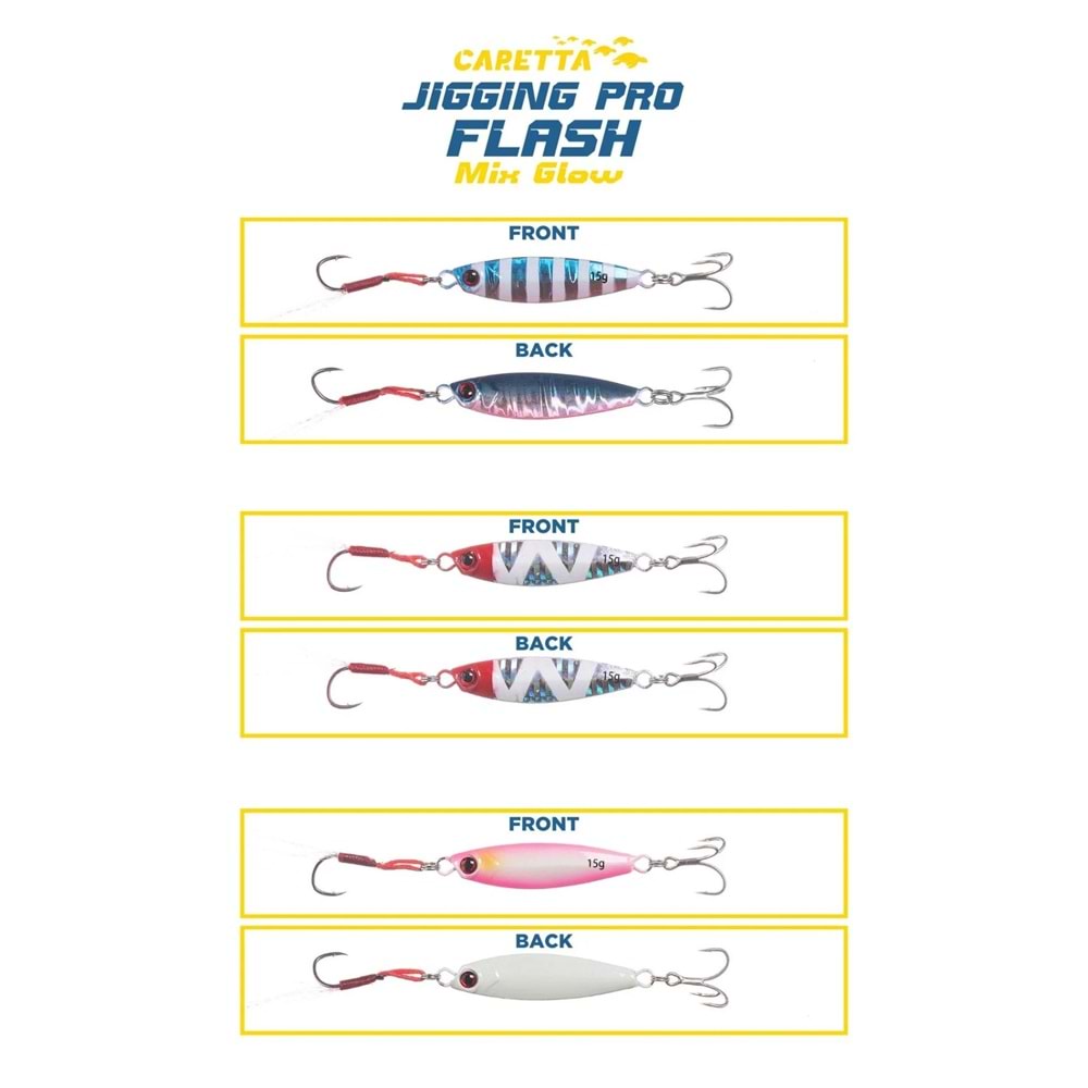 Caretta Jigging Pro Flash Jig Yem 7 Gr 3 Lü Mix Glow