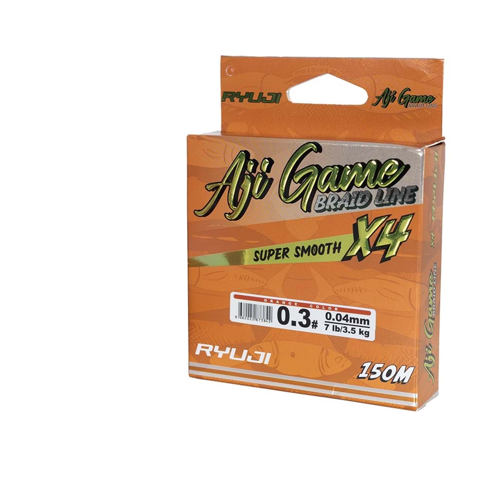 Ryuji Aji Game 4 X 150 Mt Orange İp Misina 0.02 MM