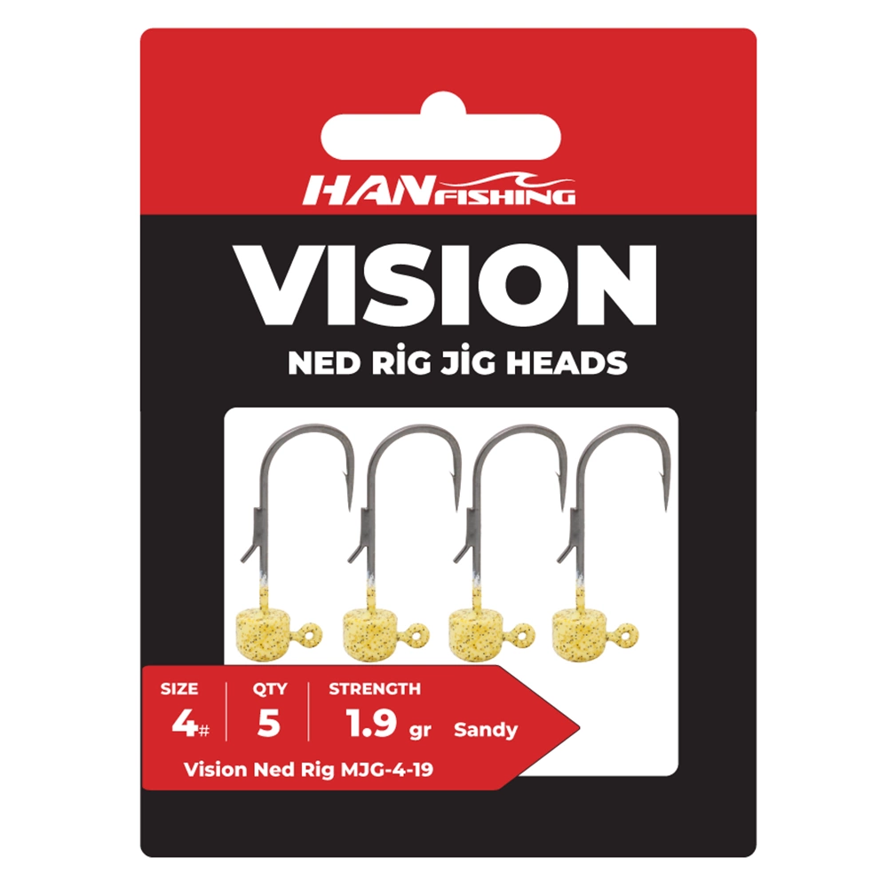 Hanfish Vision Ned Rig Jig Head Sandy 1 Gr No 4