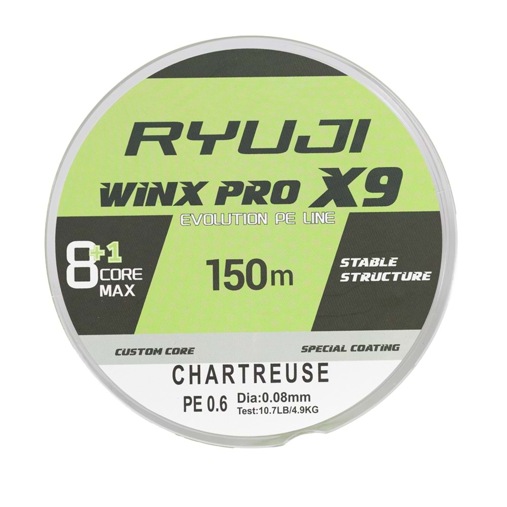 Ryuji Winx Pro X8+1 Chartreus İp Misina 150 Mt - 0.10 MM