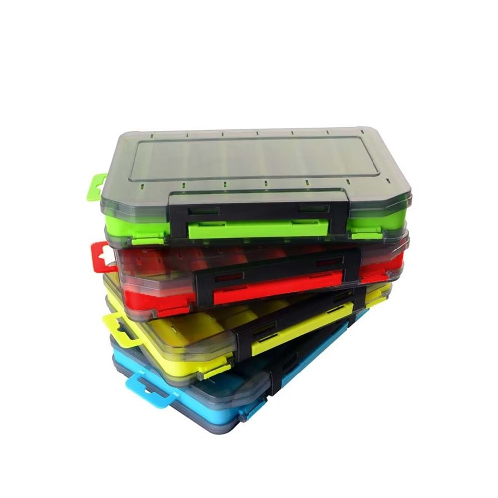 Captain 7224 Maket Balık Kutusu 14 Gözlü 19x11x3.5 Cm Kırmızı