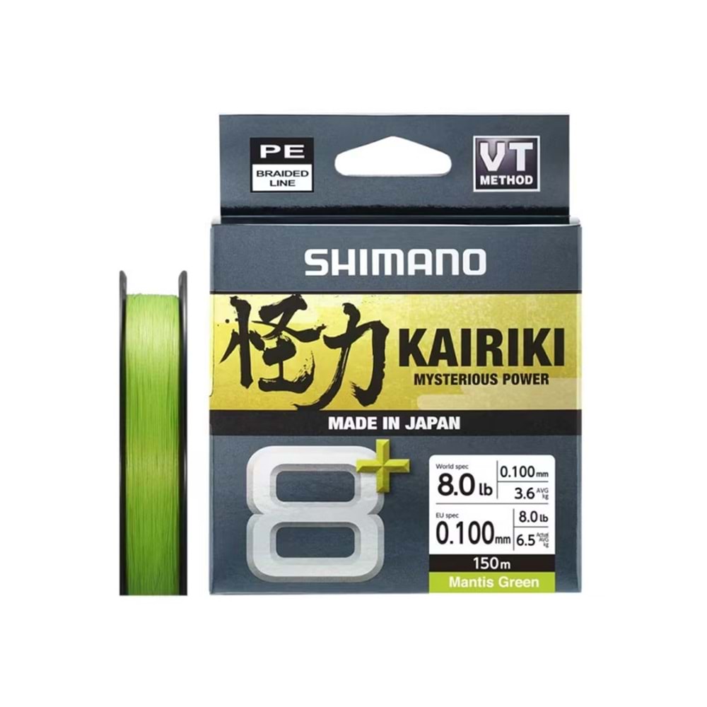 Shimano Kairiki 8+ 150 Mt Mantis Green İp Misina 0.16