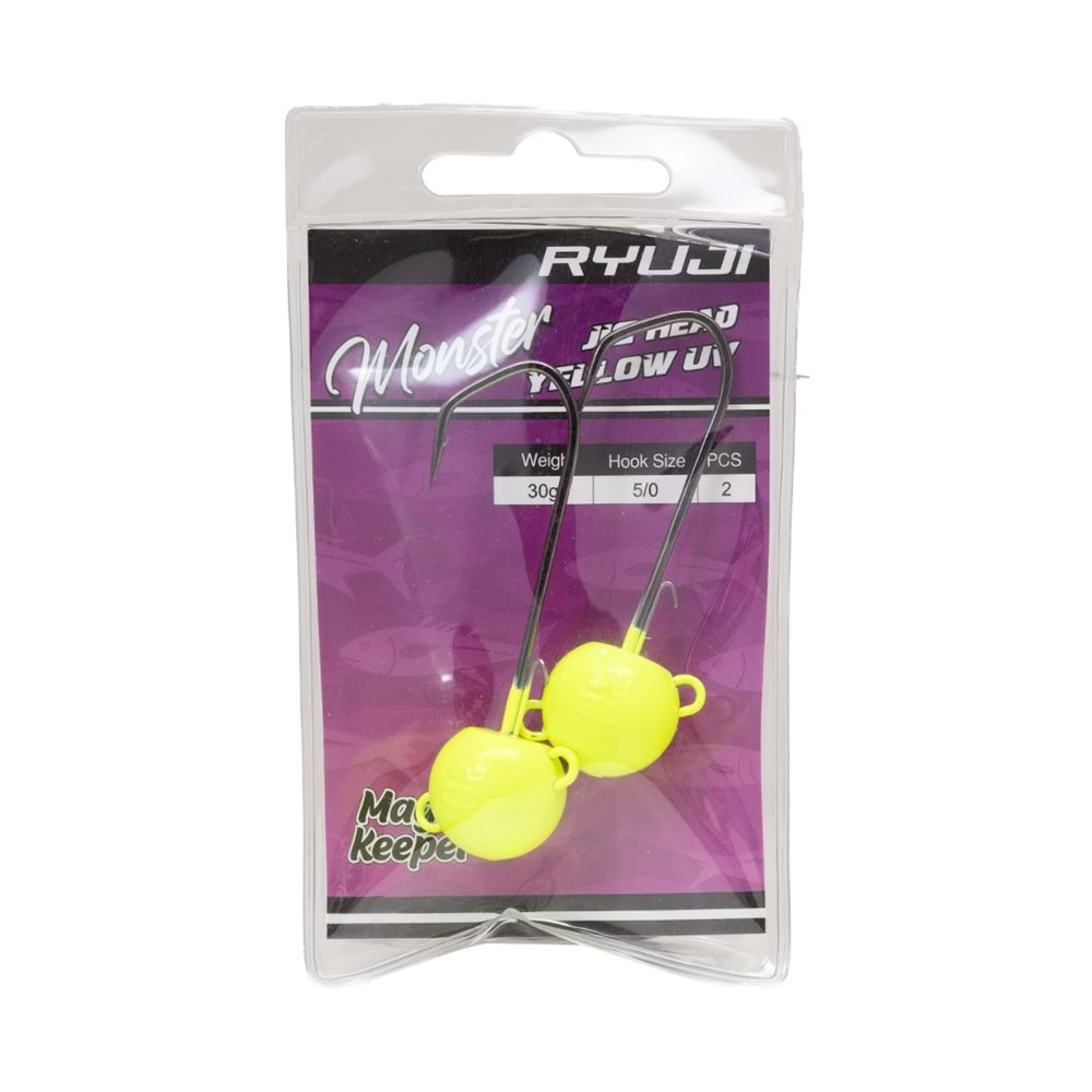 Ryuji Monster Jighead Yellow UV (3 Adet) - 10 GR 5/0
