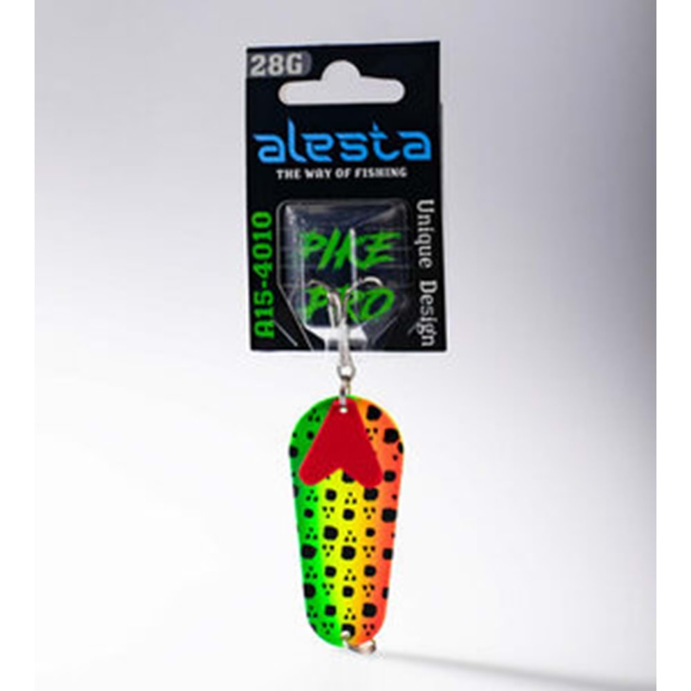 Alesta Pike Pro 28 Gr Kaşık Yeşil Sarı Turuncu Siyah Nokta