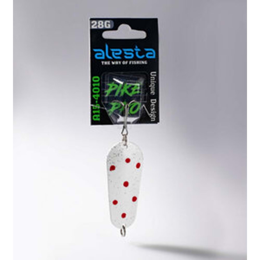 Alesta Pike Pro 28 Gr Kaşık Beyaz Kırmızı Nokta Sim