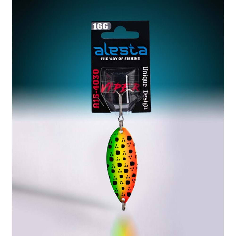 Alesta Viper 16 Gr Kaşık Yeşil Sarı Turuncu Siyah Nokta
