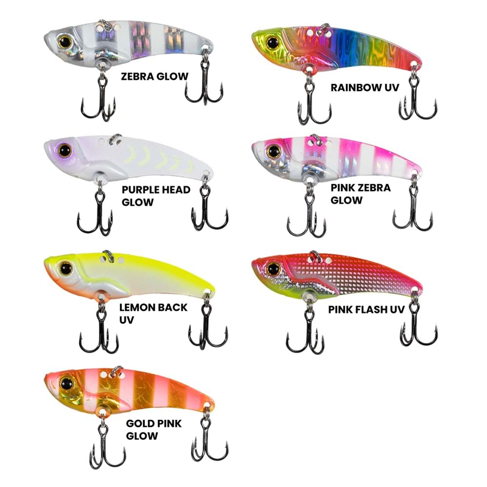 Ryuji Mirror Vib 22 Gr Vibrasyon Yem - PİNK ZEBRA GLOW