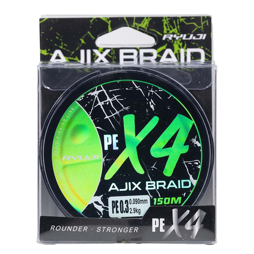 Ryuji Ajix Braid 4X 150 Mt White İp Misina - 0.2 PE 0.08 MM
