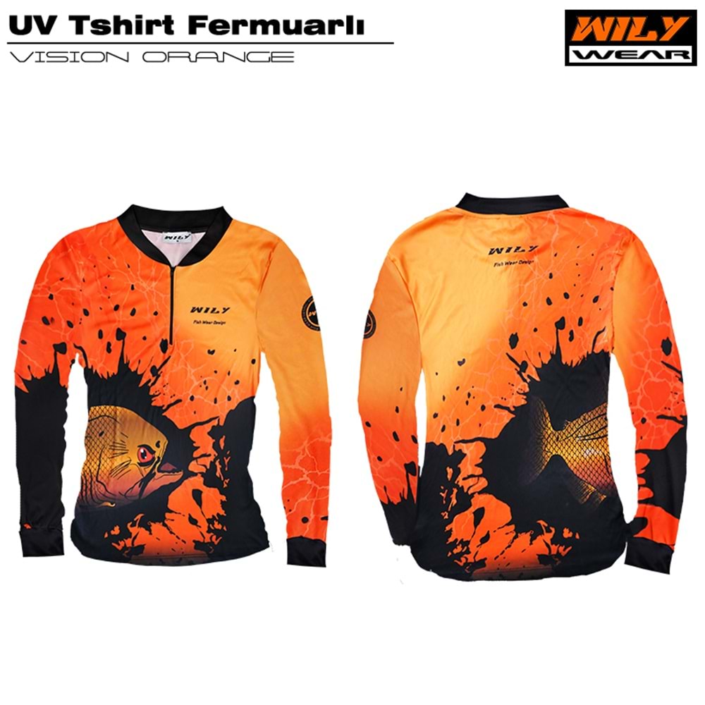 Wily Wear UV T-Shirt Fermuarlı Vision Orange - L