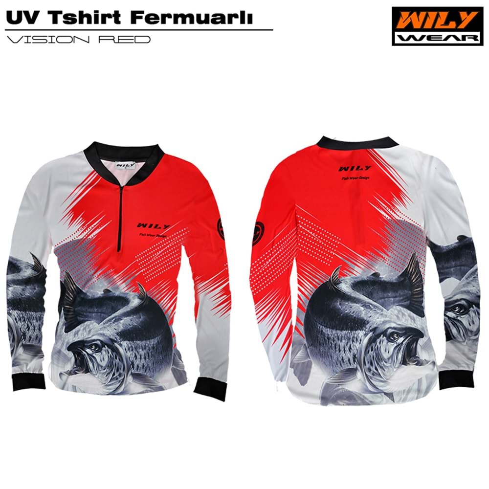 Wily Wear UV T-Shirt Fermuarlı Vision Red - L
