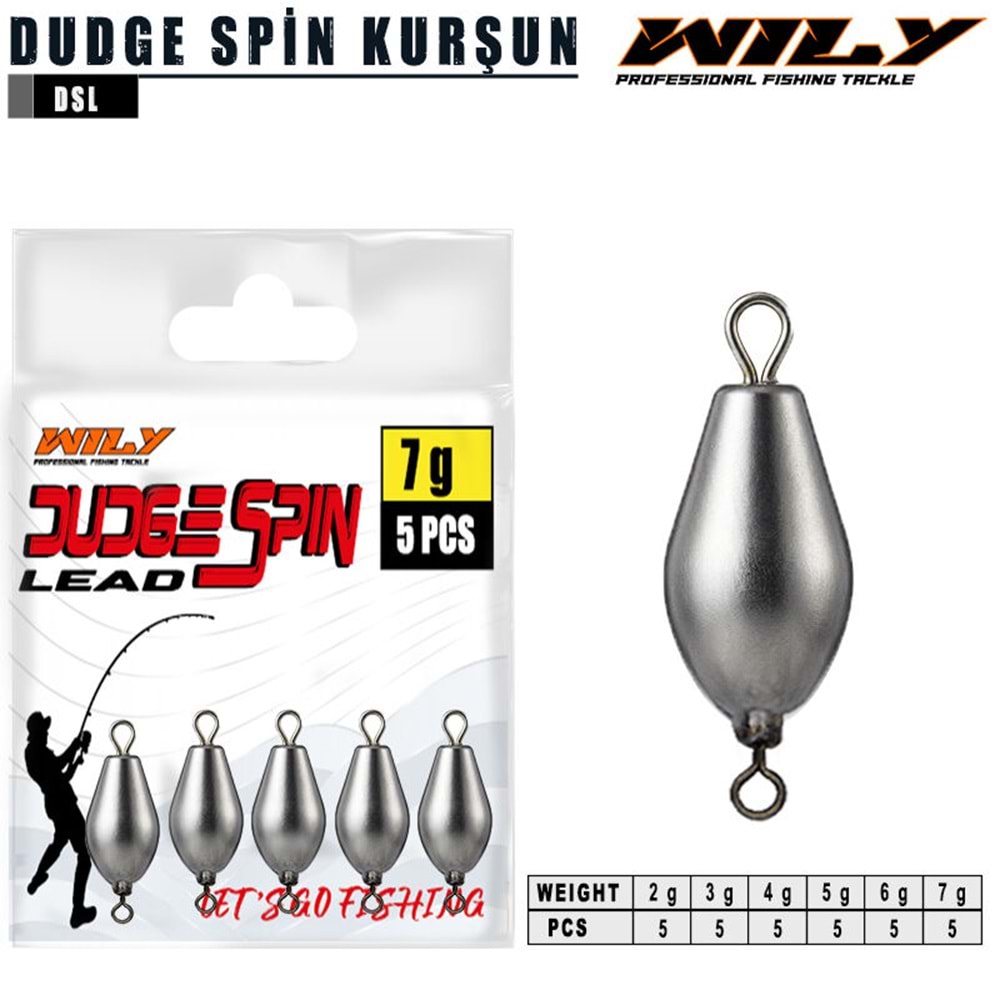 Wily Dudge Spin Kurşunu 5 Adet 3 GR