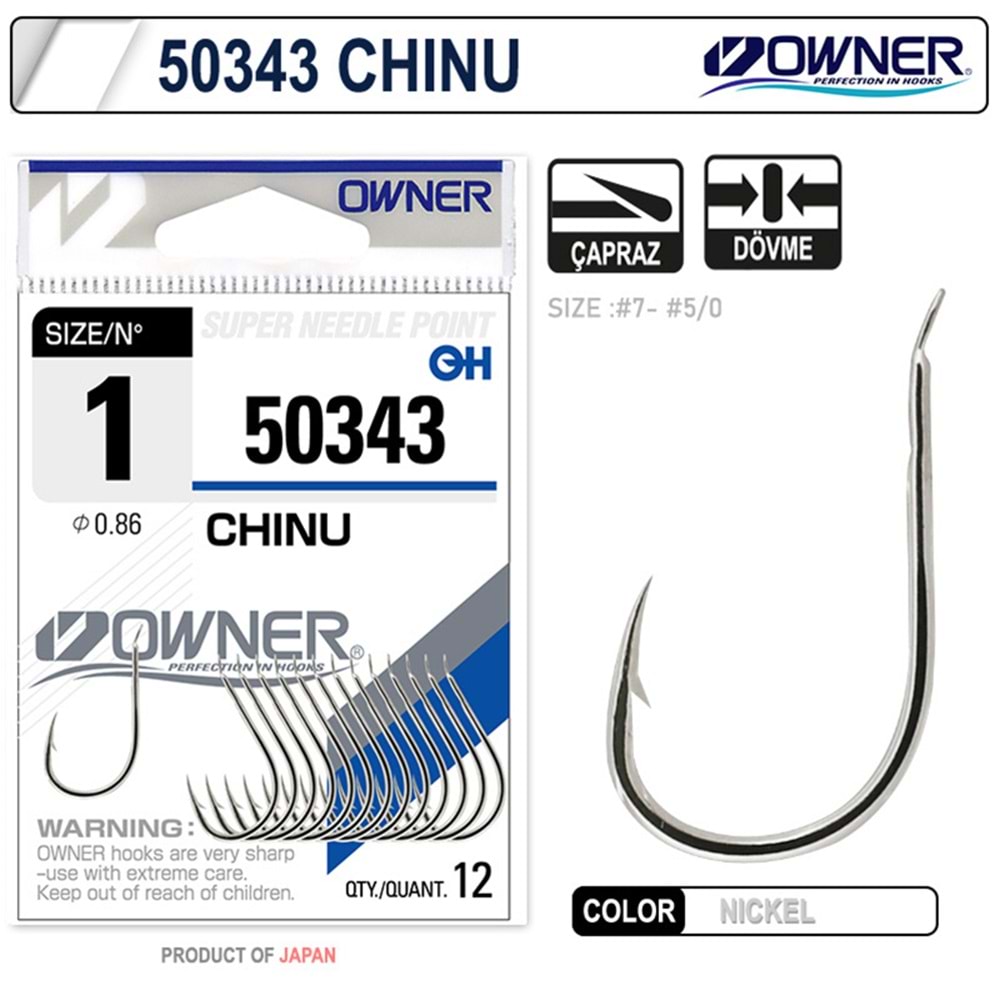 Owner 50343 Chinu White İğne - 1/0