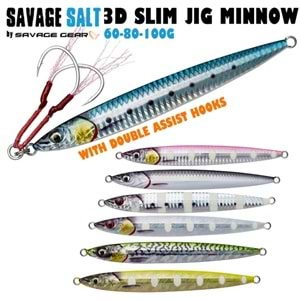 Savage gear 3D Slim Jig Minnow 60 gr 12,5 cm Suni Yem Sardıne