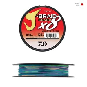 Daiwa JB Grand 8B 300m Multi Color İp Misina 0,22 MM