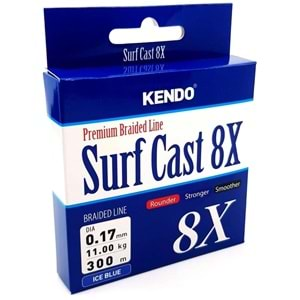 Kendo Surf Cast 8X Fighting 300 mt Örgü İp ( ICE BLUE) 0.13 MM