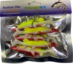 Powerex Realistic Pike Turna Model Kendinden Zokalı 10 cm 18gr. 5'li Paket - LİMON 6575